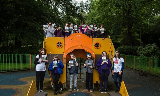 School group in Tunstall Park playground