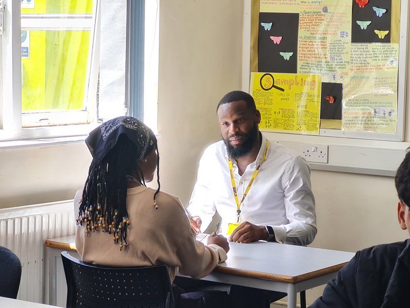 Newham Sixth Form student in mock interview