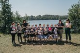 School group reading Story Quest at Westport Lake