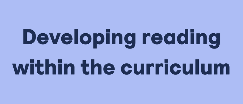 Developing reading in the curriculum banner