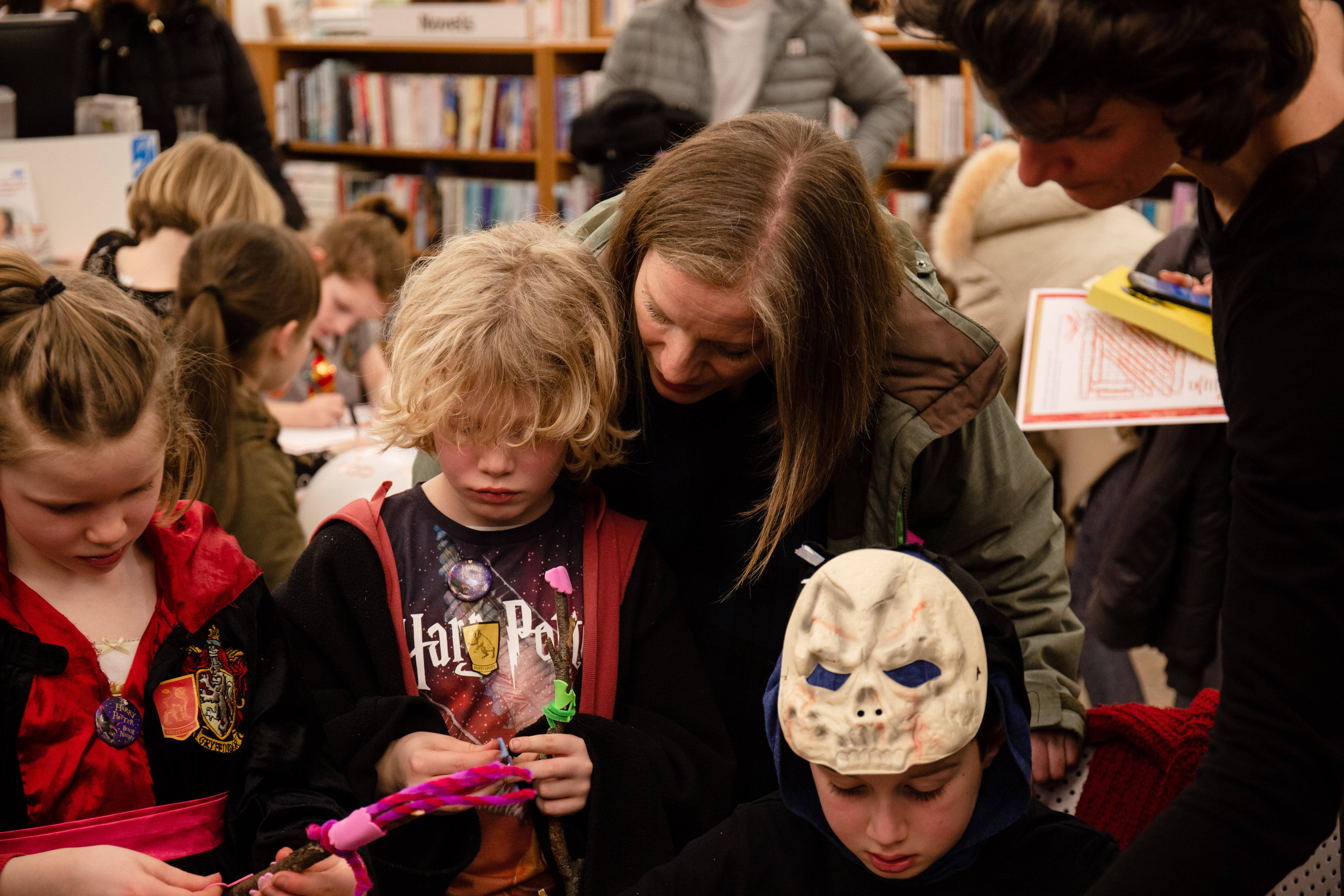 Parents and children worked together on crafts and puzzles.jpg