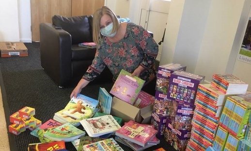 Allison with books Middlesbrough Reads
