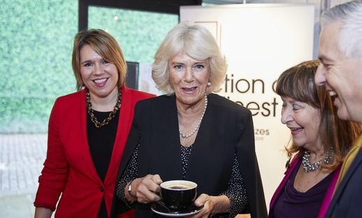 HRH The Duchess of Cornwall with Literacy Latte at Booker Prize event
