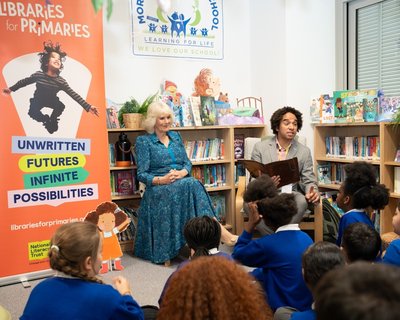HRH Queen Camilla and Joseph Coelho 1000 Libraries poem and celebration