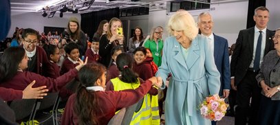 Her Majesty The Queen meets children in Bradford 2025