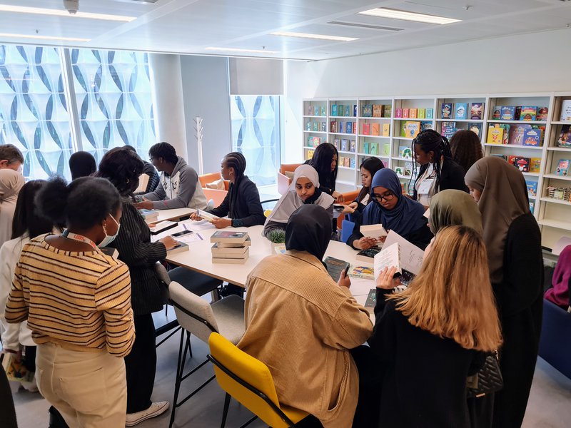 Lilian Baylis Technology School students at the Penguin Random House office