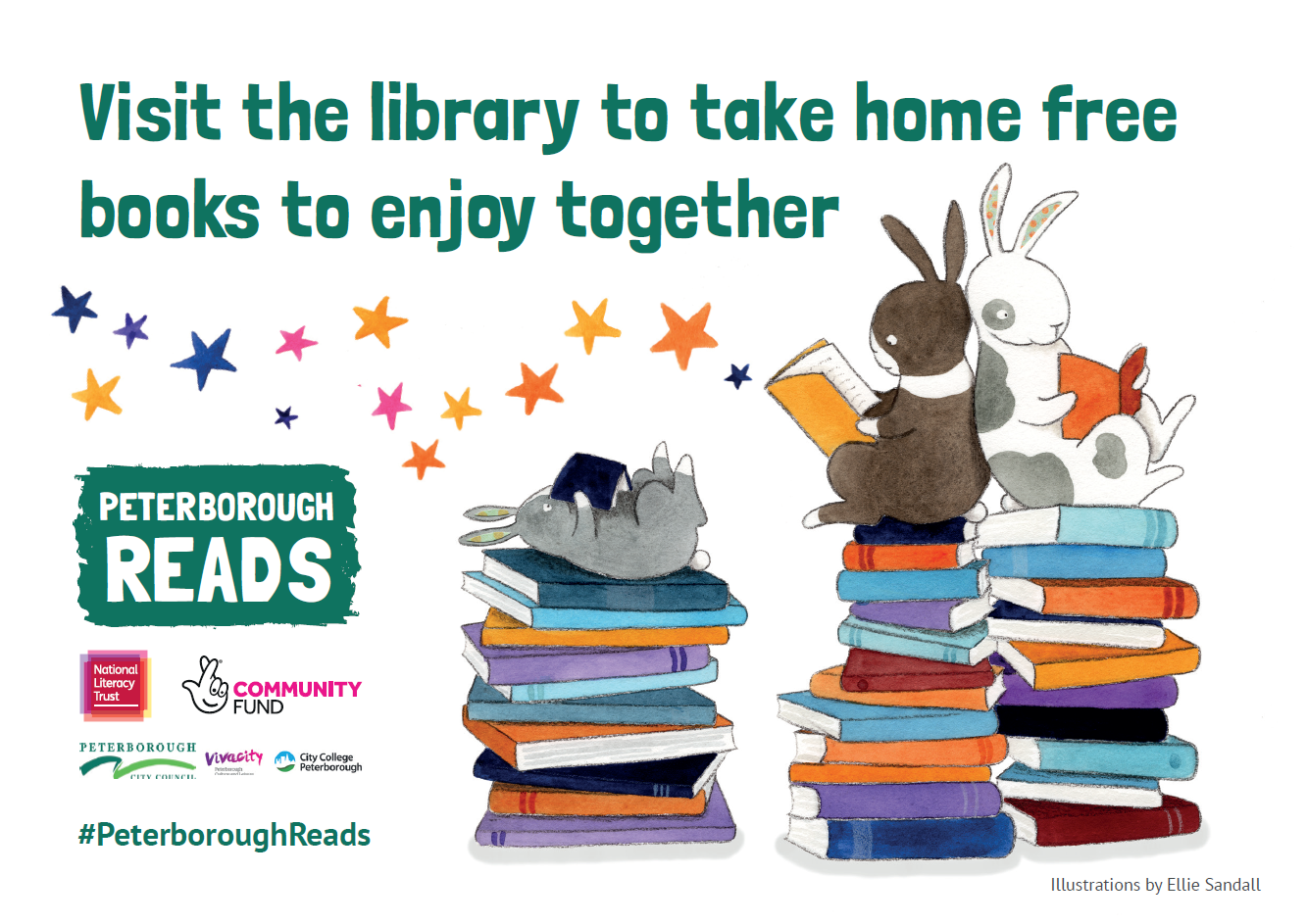 Visit the library to take home free books together