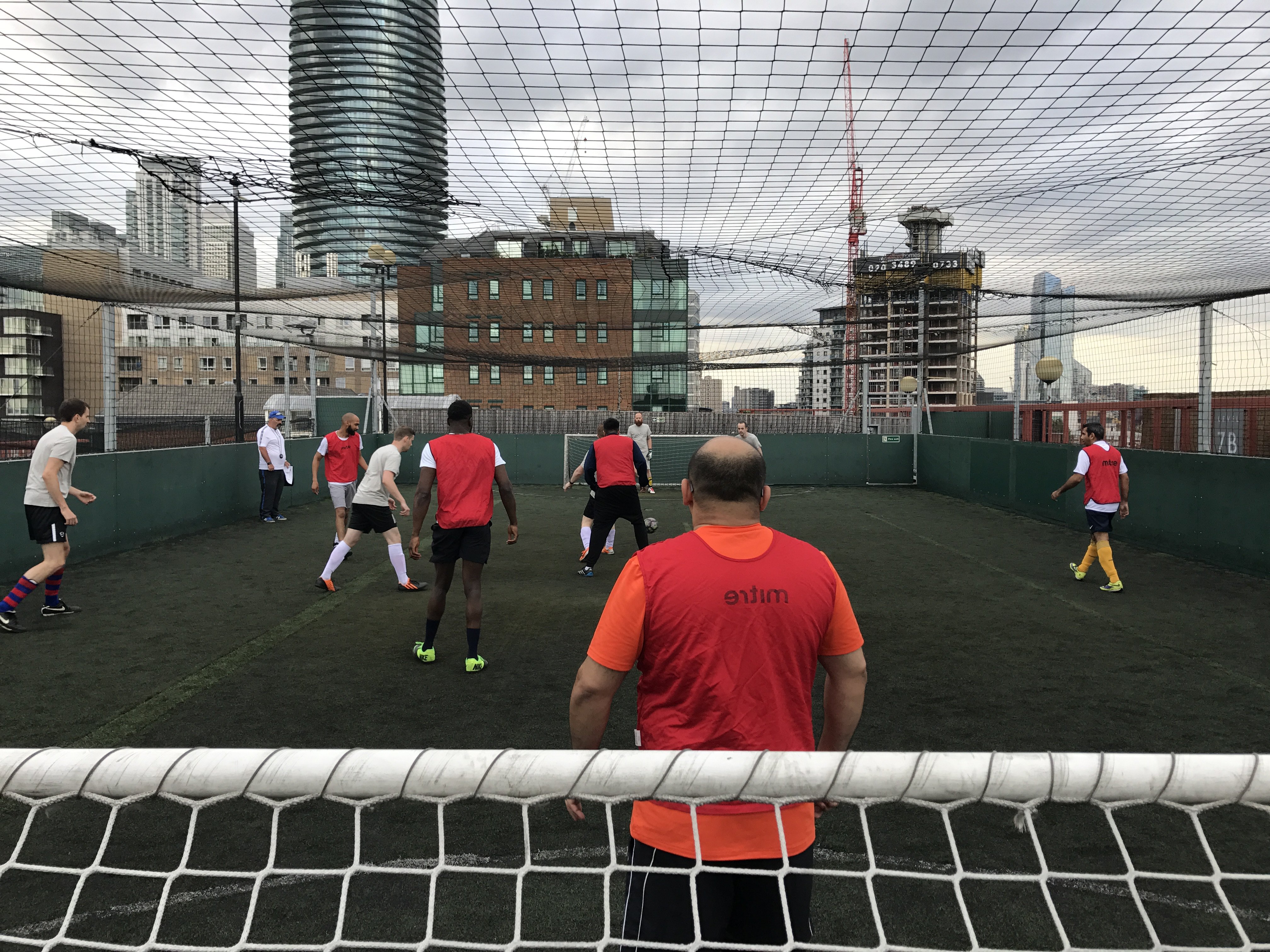 Rooftop football goalie