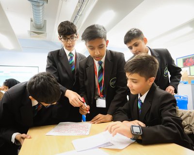 Secondary school pupils take part in a workshop with the National Literacy Trust