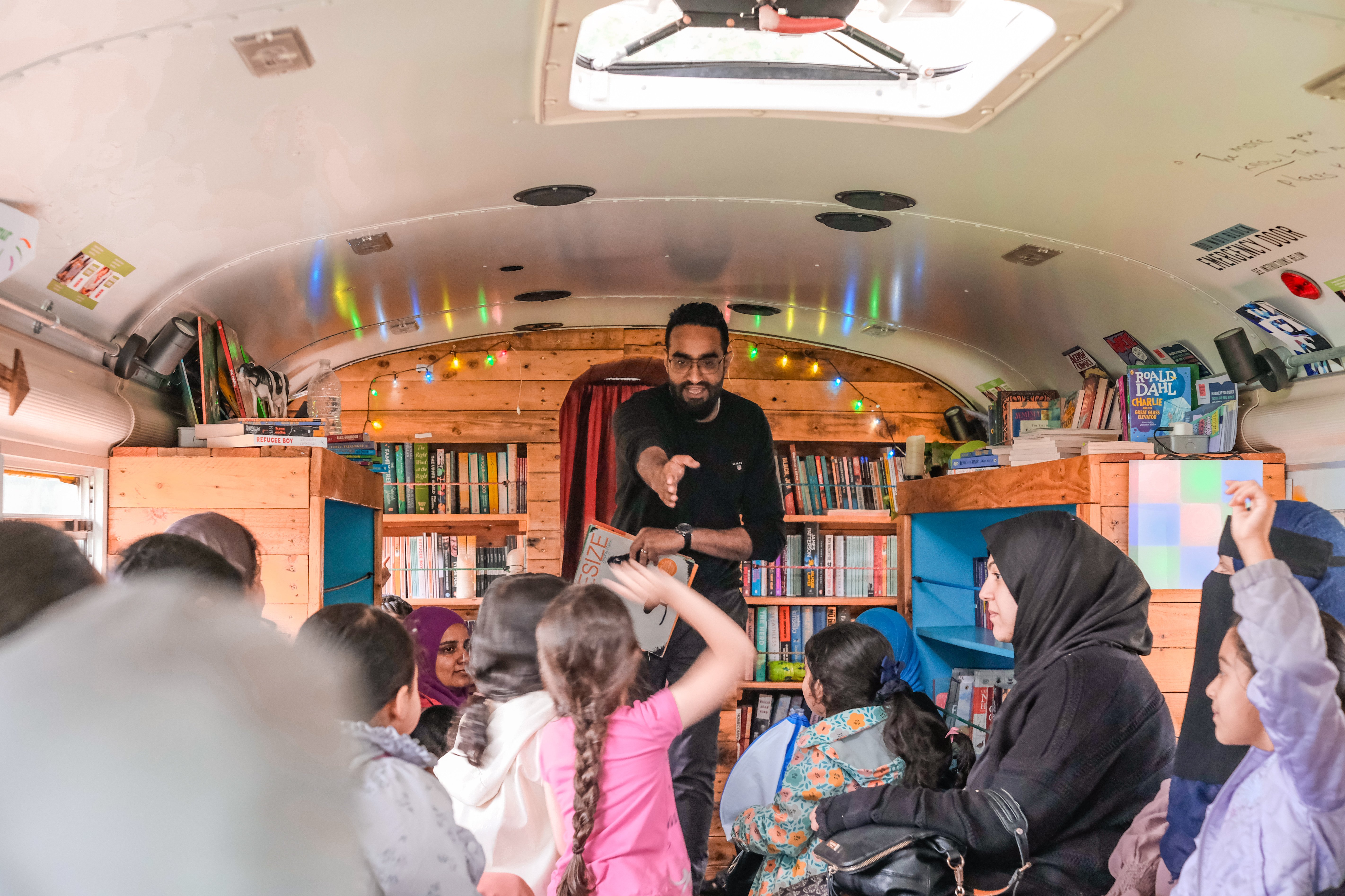 Bradford Stories Bus event with Imran