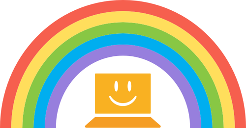 Touch-type Read and Spell rainbow logo
