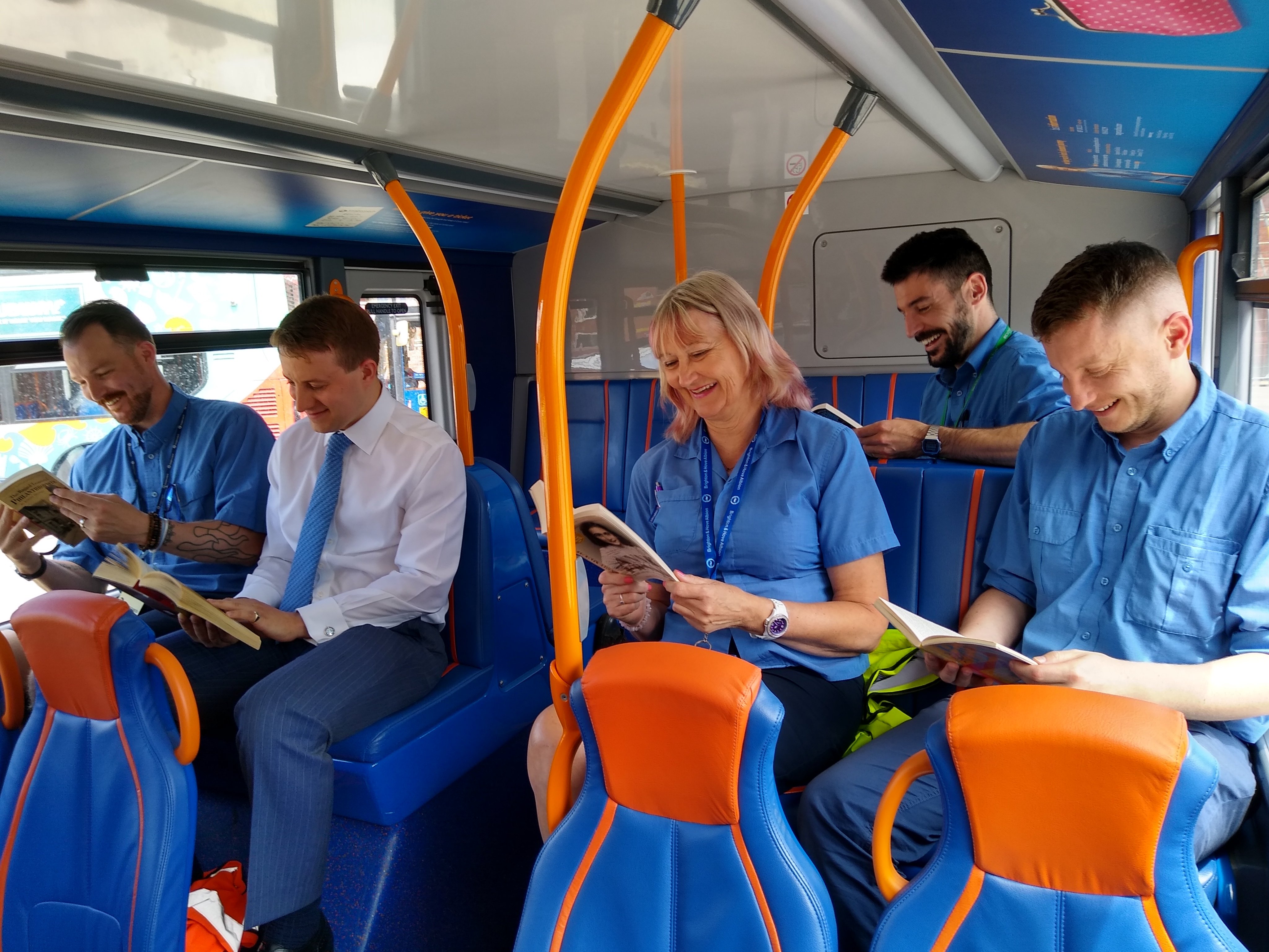 The bus drivers at Stagecoach always have a comfortable spot to drop everything and read.jpg