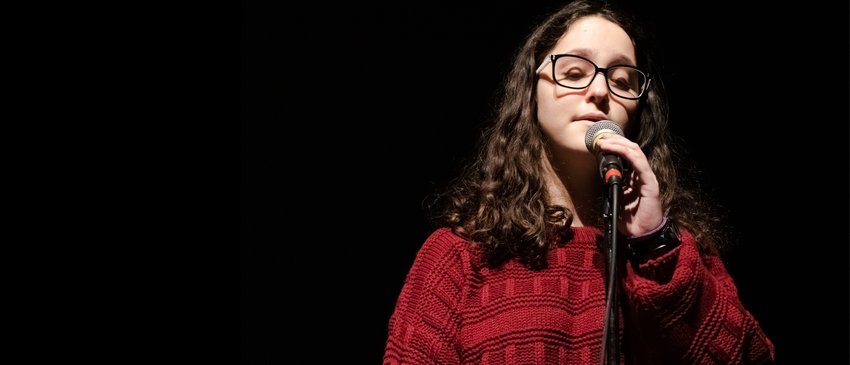 Young person post16 female singing speaking National Literacy Trust