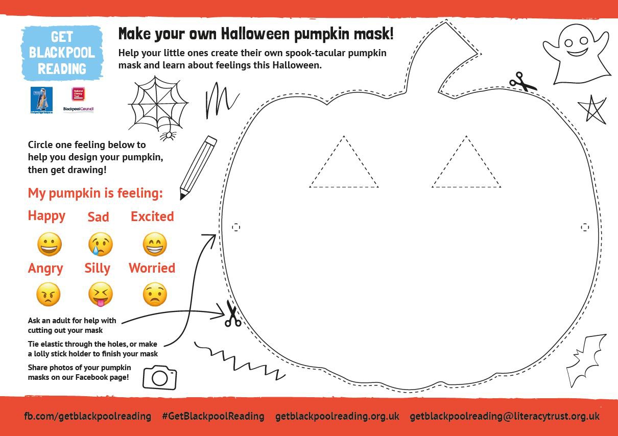 Halloween pumpkin mask activity for early years