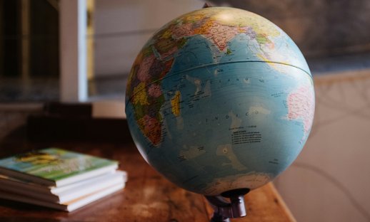 Globe with books