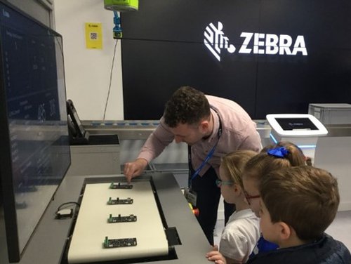 Workplace visit to Zebra Technologies – a variety of jobs and different uses of technology were brought to life for the children through engagement at the Zebra Experience Centre.